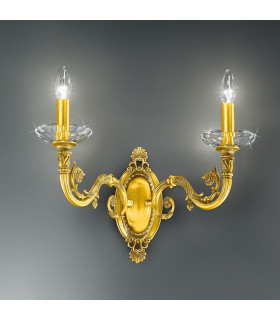 Contarini Candle Wall Lamp 2 Light 24 Carat Gold-2