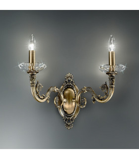 Contarini Candle Wall Lamp 2 Light Antique Brass-2