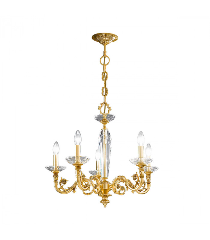 Contarini Multi Arm Chandeliers 5 Light 24 Carat Gold-1