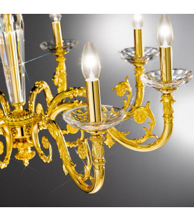 Contarini Multi Arm Chandeliers 5 Light 24 Carat Gold-2