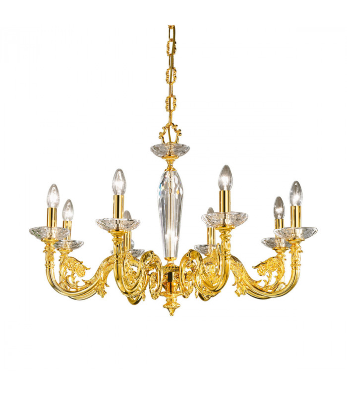 Contarini Multi Arm Chandeliers 8 Light 24 Carat Gold-1