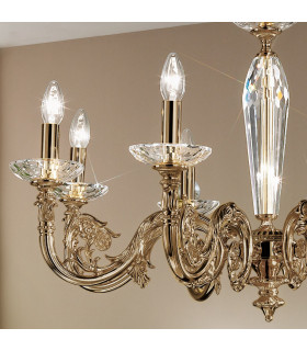 Contarini Multi Arm Chandeliers 8 Light Antique Brass-2