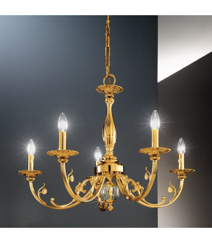 Pisani Multi Arm Chandeliers 5 Light French Gold-2