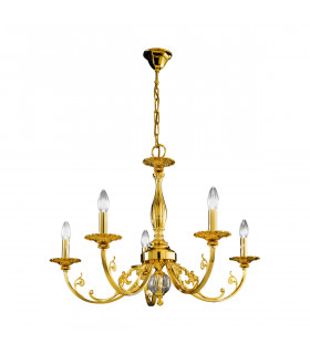 Pisani Multi Arm Chandeliers 5 Light 24 Carat Gold-1