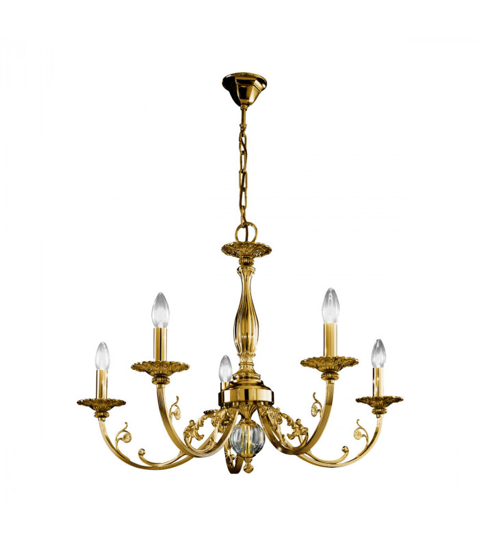 Pisani Multi Arm Chandeliers 5 Light Antique Brass-1