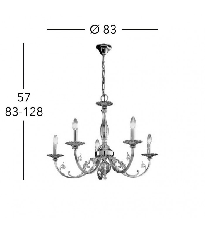 Pisani Multi Arm Chandeliers 5 Light Antique Brass-4