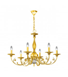 Pisani Multi Arm Chandeliers 6 Light 24 Carat Gold-1