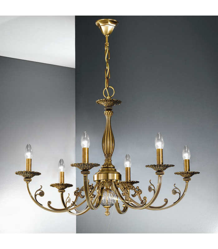 Pisani Multi Arm Chandeliers 6 Light Antique Brass-2