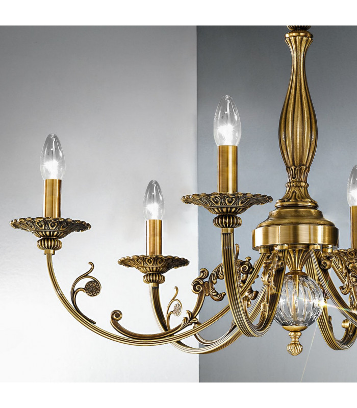 Pisani Multi Arm Chandeliers 6 Light Antique Brass-3