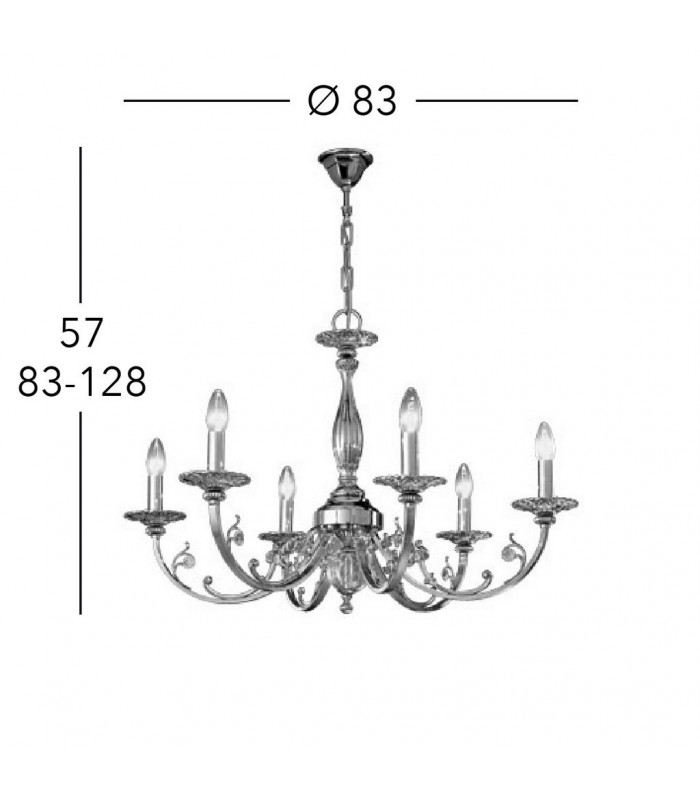Pisani Multi Arm Chandeliers 6 Light Antique Brass-4