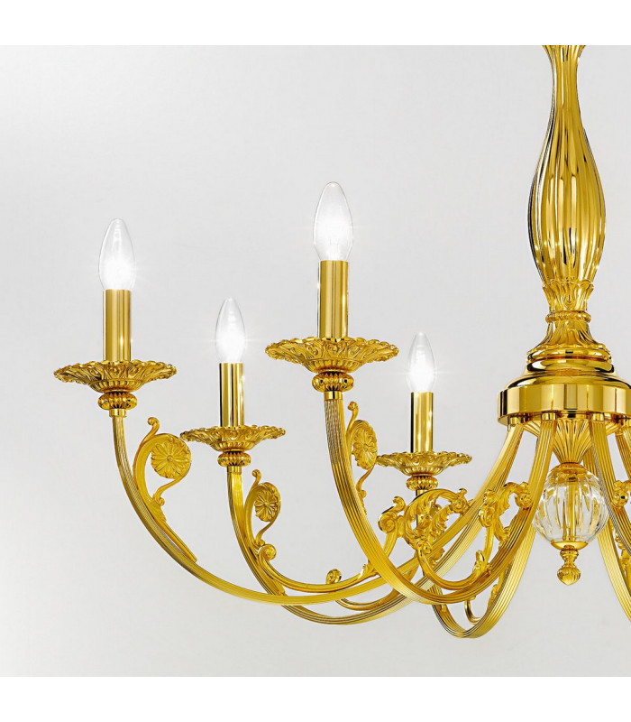 Pisani Multi Arm Chandeliers 8 Light 24 Carat Gold-3