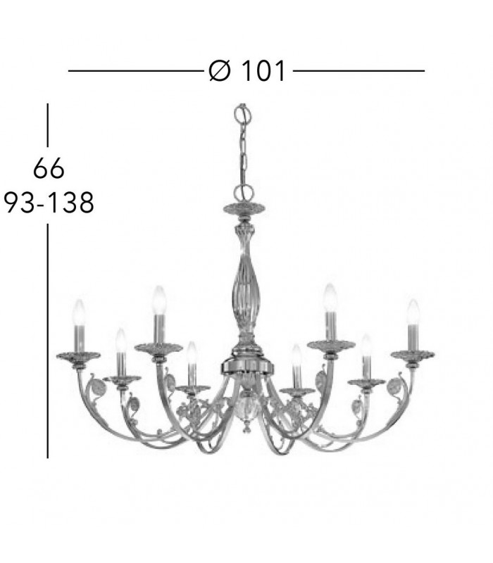 Pisani Multi Arm Chandeliers 8 Light Antique Brass-4