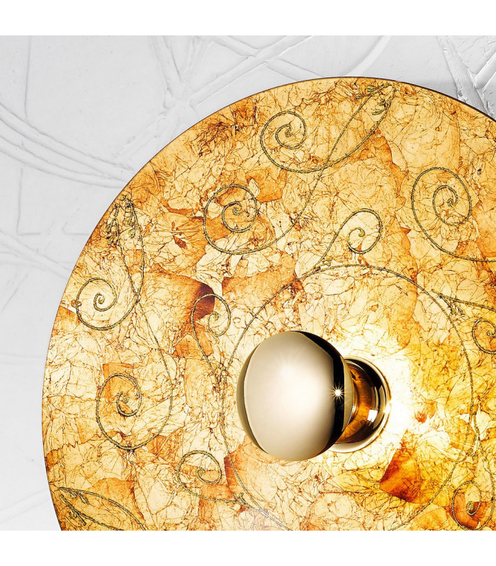 Luna Glass Wall Lamp 24 Carat Gold-2