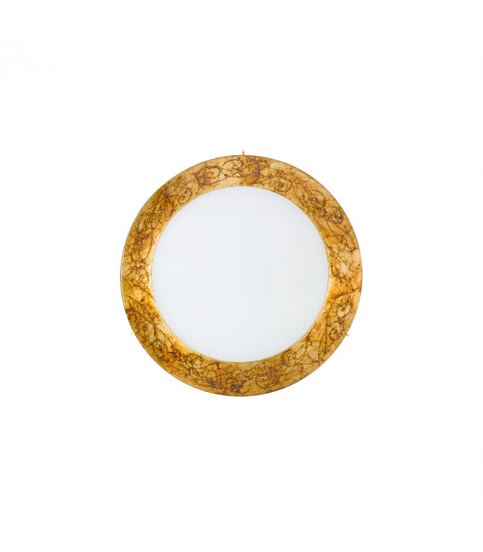 Serena Glass Decorative Flush Ceiling Light 2 Light 24 Carat Gold-1
