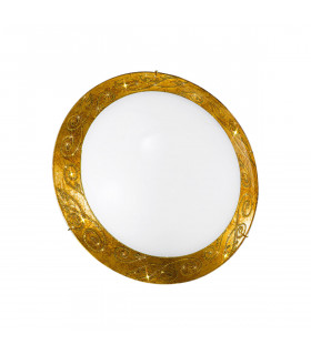 Serena Glass Decorative Flush Ceiling Light 3 Light 24 Carat Gold-1