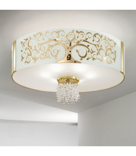 Emozione Glass Cylindrical Ceiling Light 6 Light 24 Carat Gold-2
