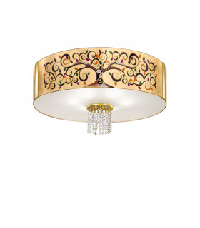 Emozione Glass Cylindrical Ceiling Light 6 Light 24 Carat Gold-1