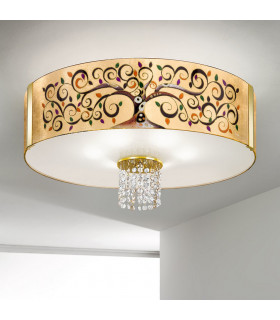 Emozione Glass Cylindrical Ceiling Light 6 Light 24 Carat Gold-2