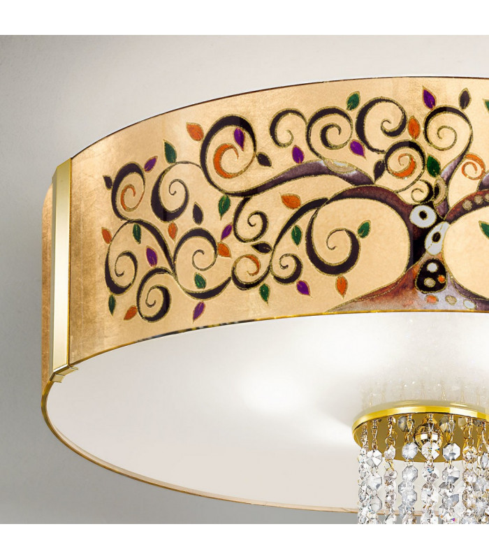 Emozione Glass Cylindrical Ceiling Light 6 Light 24 Carat Gold-3