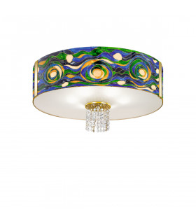 Emozione Glass Cylindrical Ceiling Light 6 Light 24 Carat Gold-1