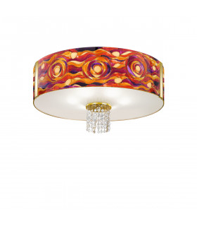 Emozione Glass Cylindrical Ceiling Light 6 Light 24 Carat Gold-1