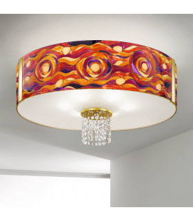 Emozione Glass Cylindrical Ceiling Light 6 Light 24 Carat Gold-2
