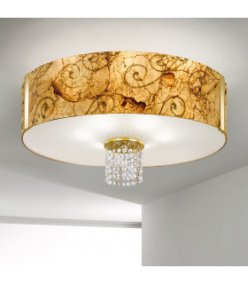 Emozione Glass Cylindrical Ceiling Light 6 Light 24 Carat Gold-2