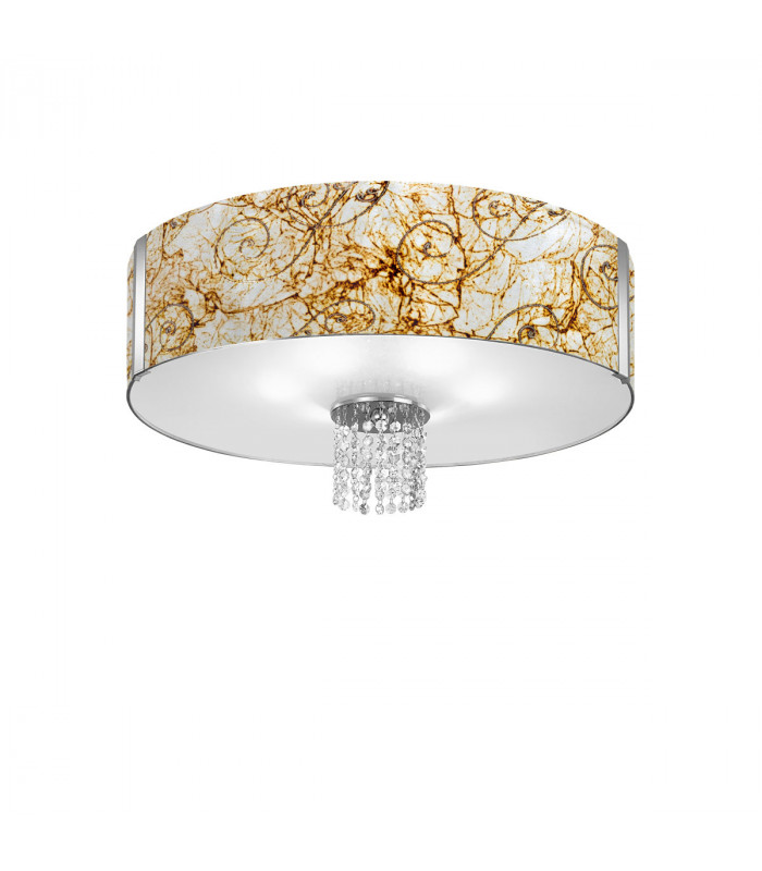 Emozione Glass Cylindrical Ceiling Light 6 Light Chrome-1