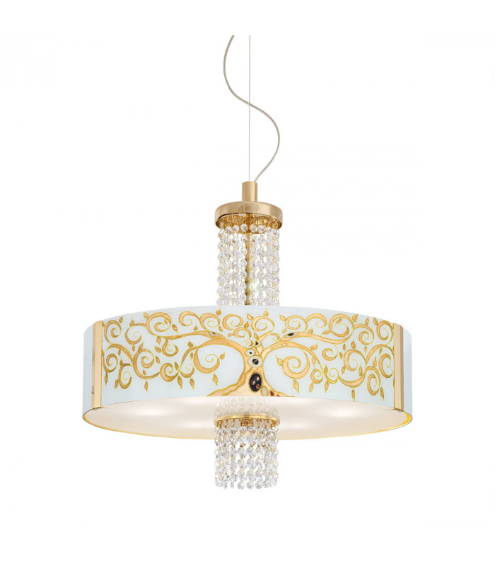Emozione Glass Cylindrical Pendant Ceiling Light 6 Light 24 Carat Gold-1