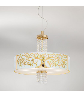 Emozione Glass Cylindrical Pendant Ceiling Light 6 Light 24 Carat Gold-2