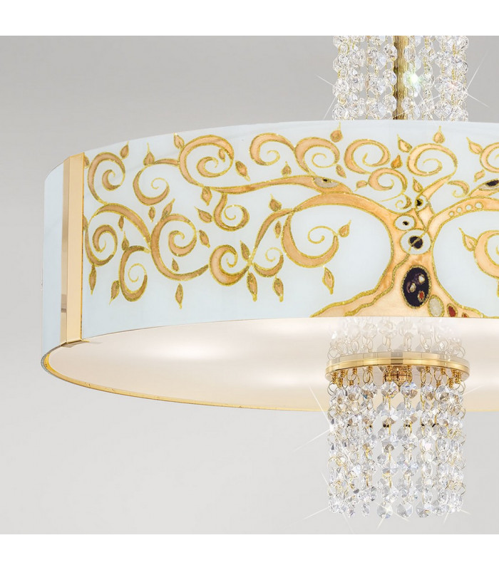 Emozione Glass Cylindrical Pendant Ceiling Light 6 Light 24 Carat Gold-3