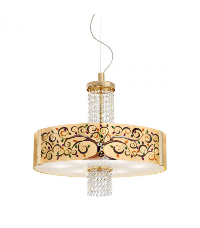 Emozione Glass Cylindrical Pendant Ceiling Light 6 Light 24 Carat Gold-1