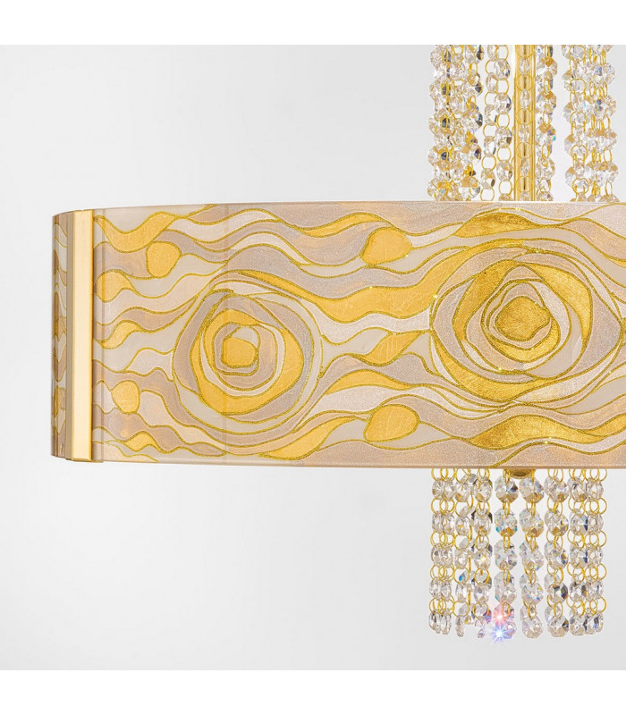 Emozione Glass Cylindrical Pendant Ceiling Light 6 Light 24 Carat Gold-3