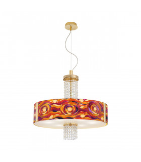 Emozione Glass Cylindrical Pendant Ceiling Light 6 Light 24 Carat Gold-1