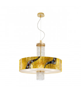 Emozione Glass Cylindrical Pendant Ceiling Light 6 Light 24 Carat Gold-1