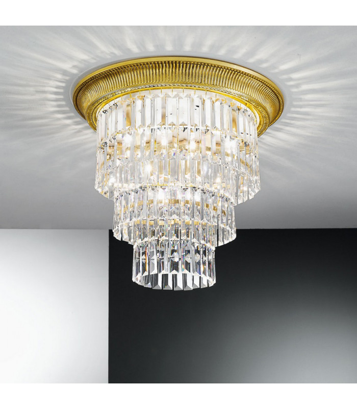 Milord Crystal Ceiling Light 4 Light 24 Carat Gold-2