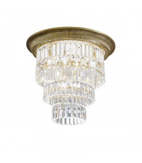 Milord Crystal Ceiling Light 4 Light Antique Brass-1