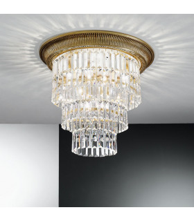 Milord Crystal Ceiling Light 4 Light Antique Brass-2