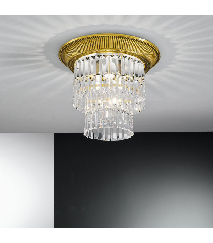 Milord Crystal Ceiling Light 4 Light 24 Carat Gold-2