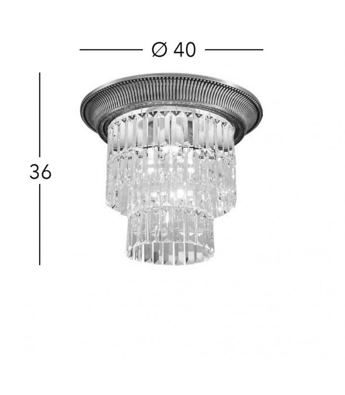 Milord Crystal Ceiling Light 4 Light 24 Carat Gold-4
