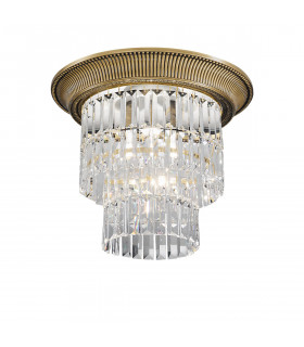 Milord Crystal Ceiling Light 4 Light Antique Brass-1
