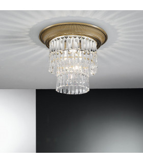Milord Crystal Ceiling Light 4 Light Antique Brass-2