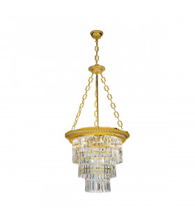 Milord Crystal Crystal Chandeliers 4 Light 24 Carat Gold-1