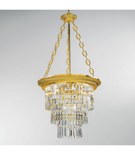Milord Crystal Crystal Chandeliers 4 Light 24 Carat Gold-2