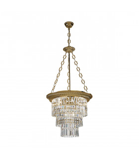Milord Crystal Crystal Chandeliers 4 Light Antique Brass-1