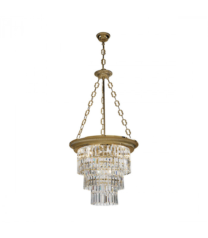 Milord Crystal Crystal Chandeliers 4 Light Antique Brass-1