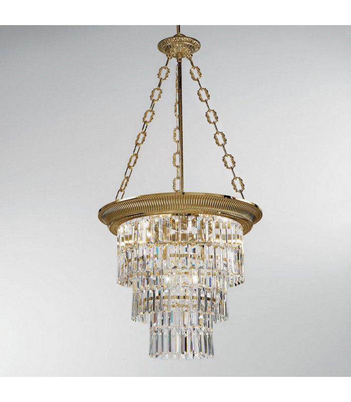 Milord Crystal Crystal Chandeliers 4 Light Antique Brass-2