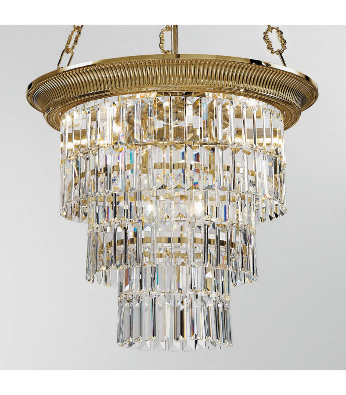 Milord Crystal Crystal Chandeliers 4 Light Antique Brass-3