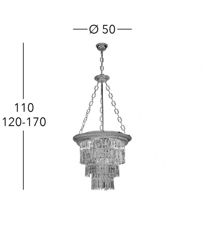 Milord Crystal Crystal Chandeliers 4 Light Antique Brass-4