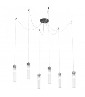 Raggio Cluster Pendant Ceiling Light 6 Light Brunito Brushed-1